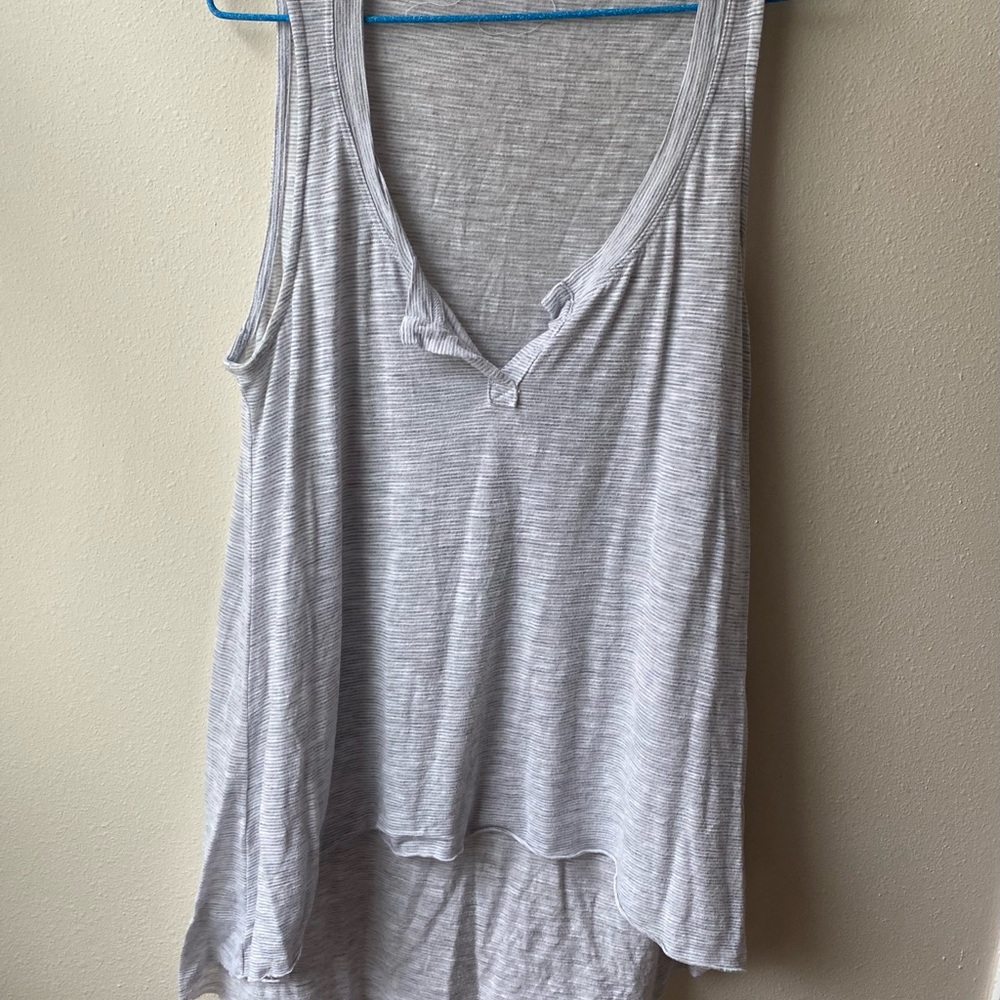 Fresh Laundry Grey and White Stripped Tank